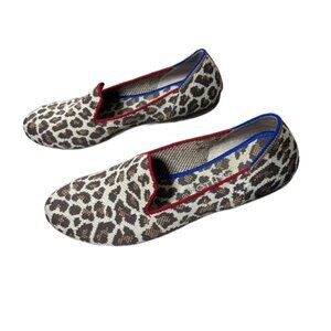 Rothy's Flats Women's 7 Mocha Spot Leopard Round Toe Casual Slip-on Shoes